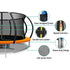 12ft Kids Trampoline with Basketball Hoop Safety Net Ladder