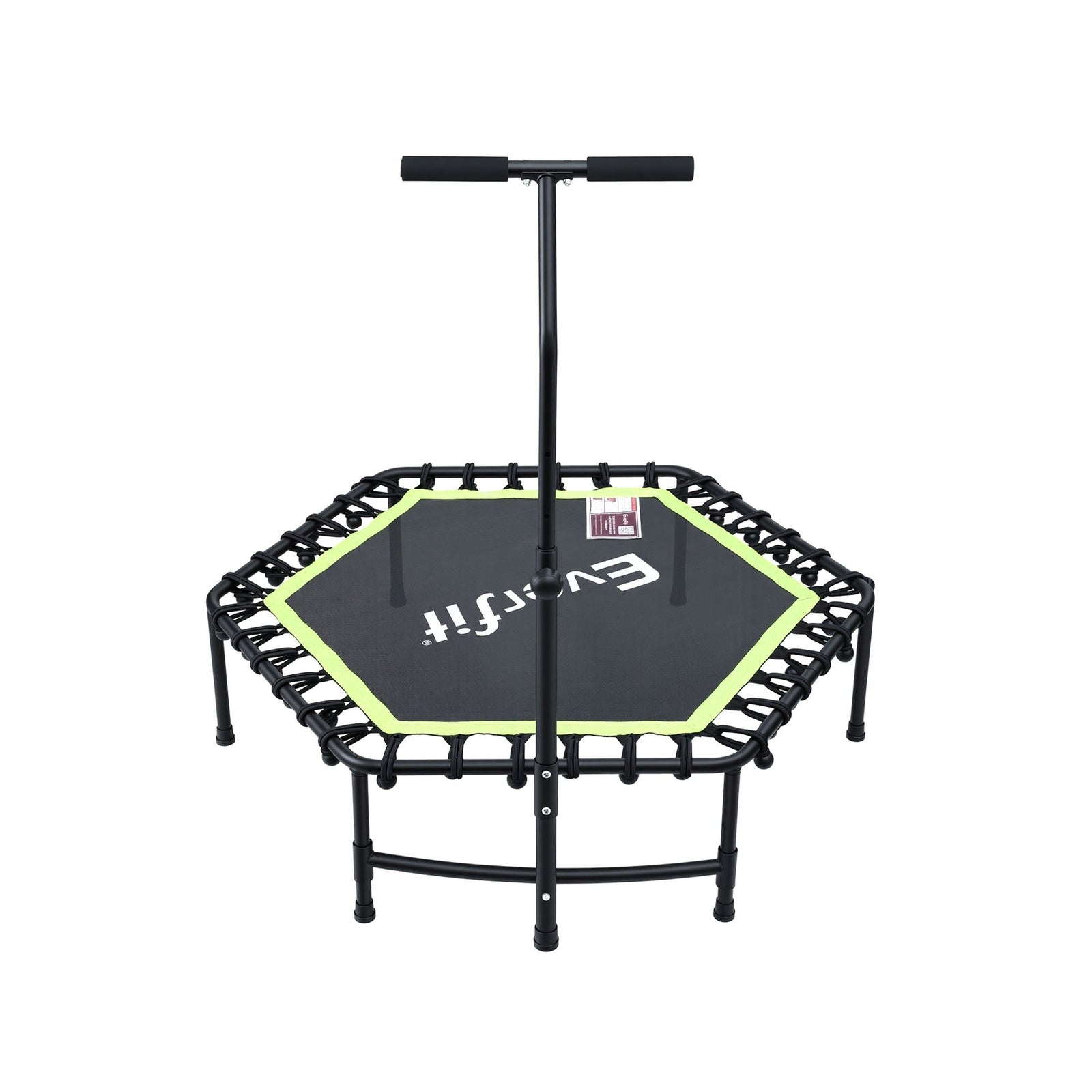48inch Hexagon Fitness Trampoline Rebounder Adjustable Handrail Green