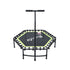 48inch Hexagon Fitness Trampoline Rebounder Adjustable Handrail Green