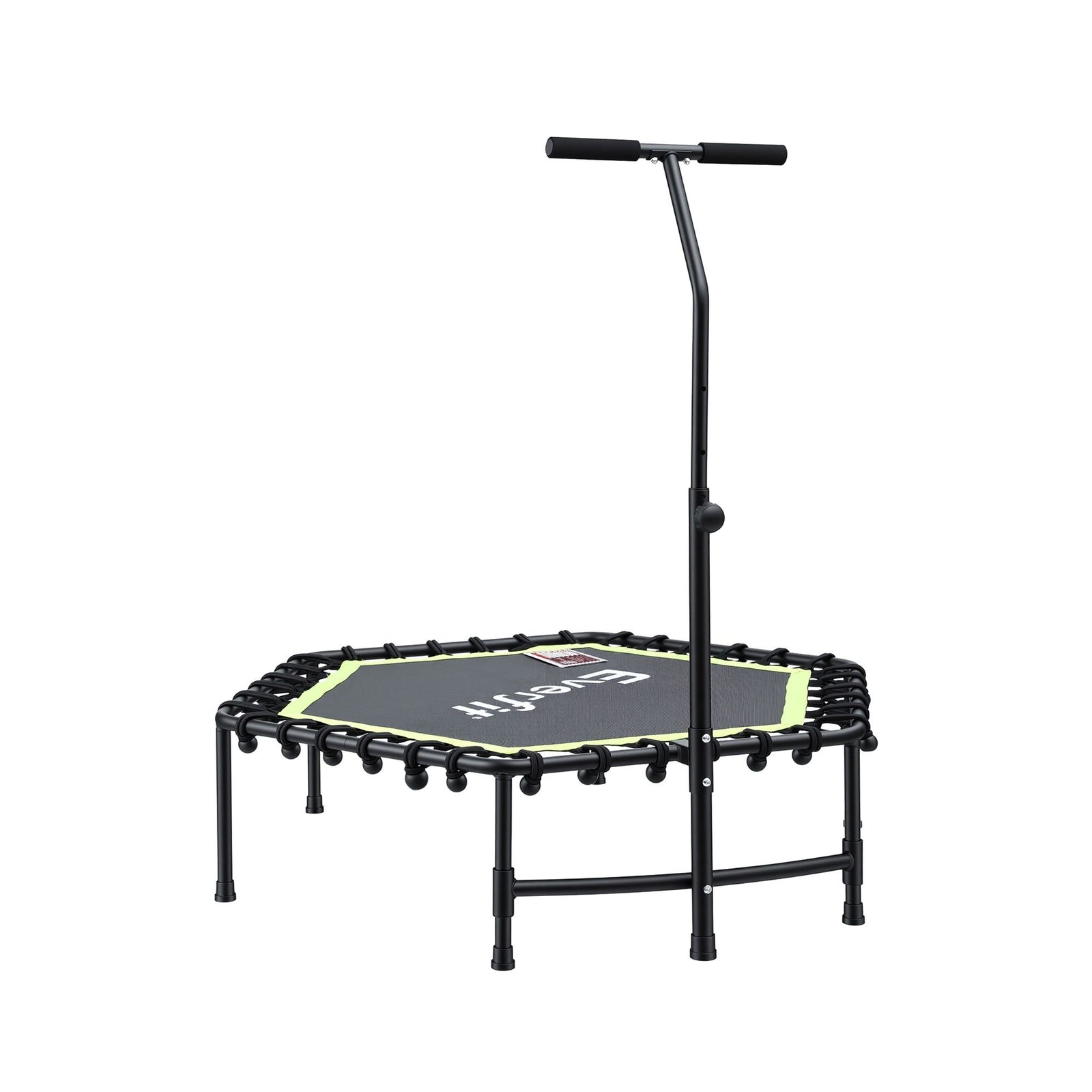 48inch Hexagon Fitness Trampoline Rebounder Adjustable Handrail Green
