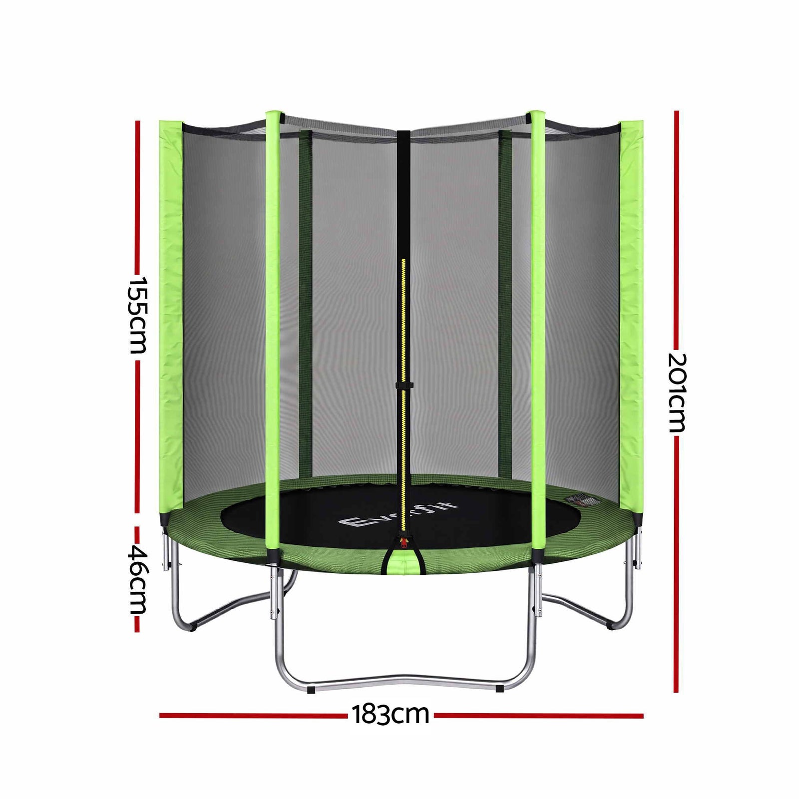 6FT Kids Trampoline Round Rebounder with Enclosure Net Green