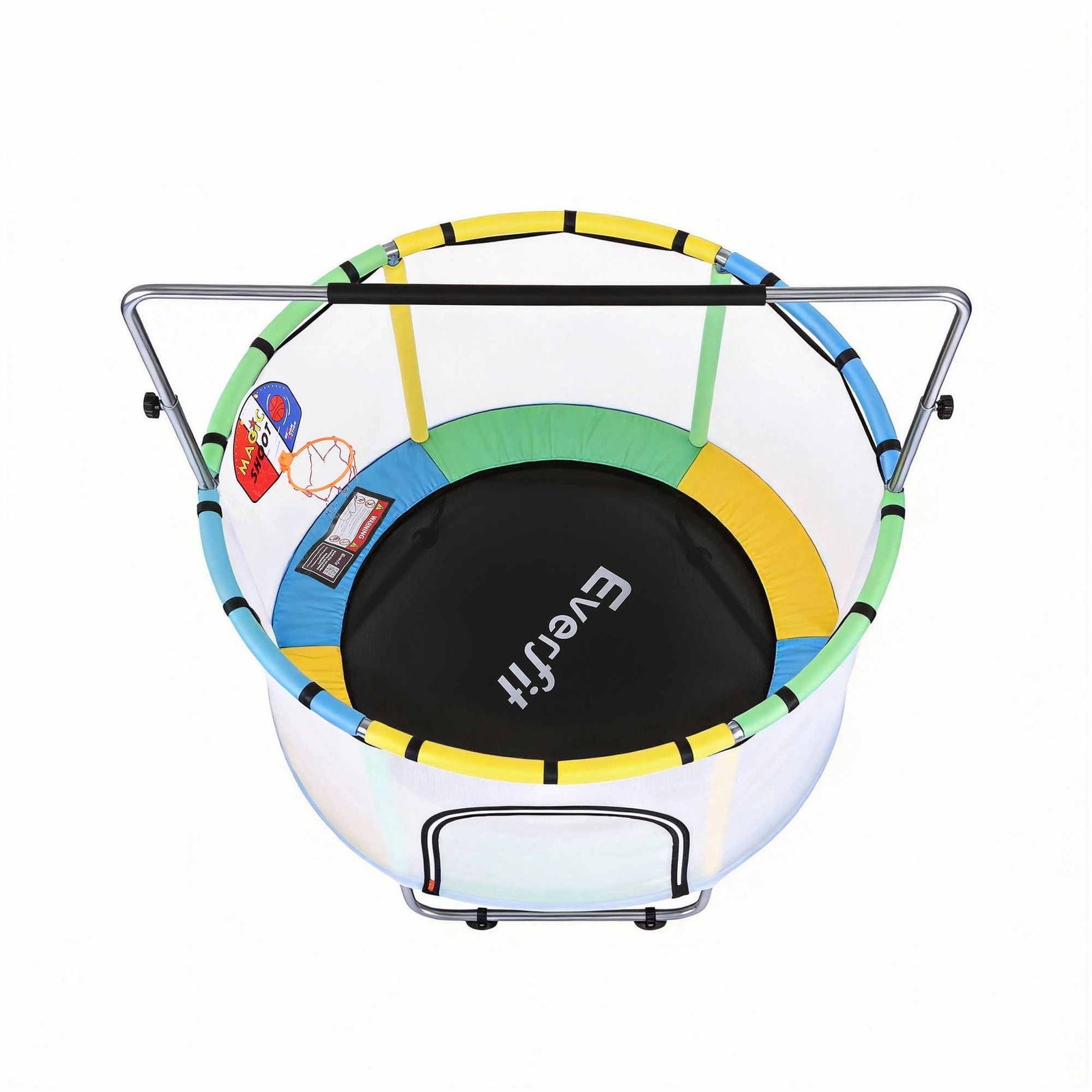 55inch Trampoline Kids Rebounder with Basketball Set Sandbag Boxing Game