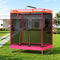 Everfit Kids 4.5FT Trampoline Rectangle Rebounder with Basketball Hoop Pink