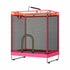 Everfit Kids 4.5FT Trampoline Rectangle Rebounder with Basketball Hoop Pink