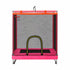 Everfit Kids 4.5FT Trampoline Rectangle Rebounder with Basketball Hoop Pink