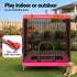 Everfit Kids 4.5FT Trampoline Rectangle Rebounder with Basketball Hoop Pink