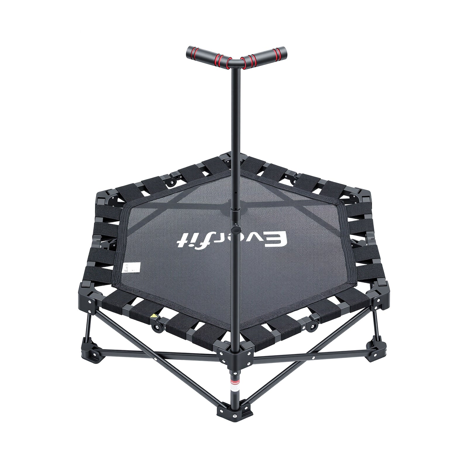 Fitness Foldable Trampoline Rebounder Adjustable Handle Indoor Exercise Black
