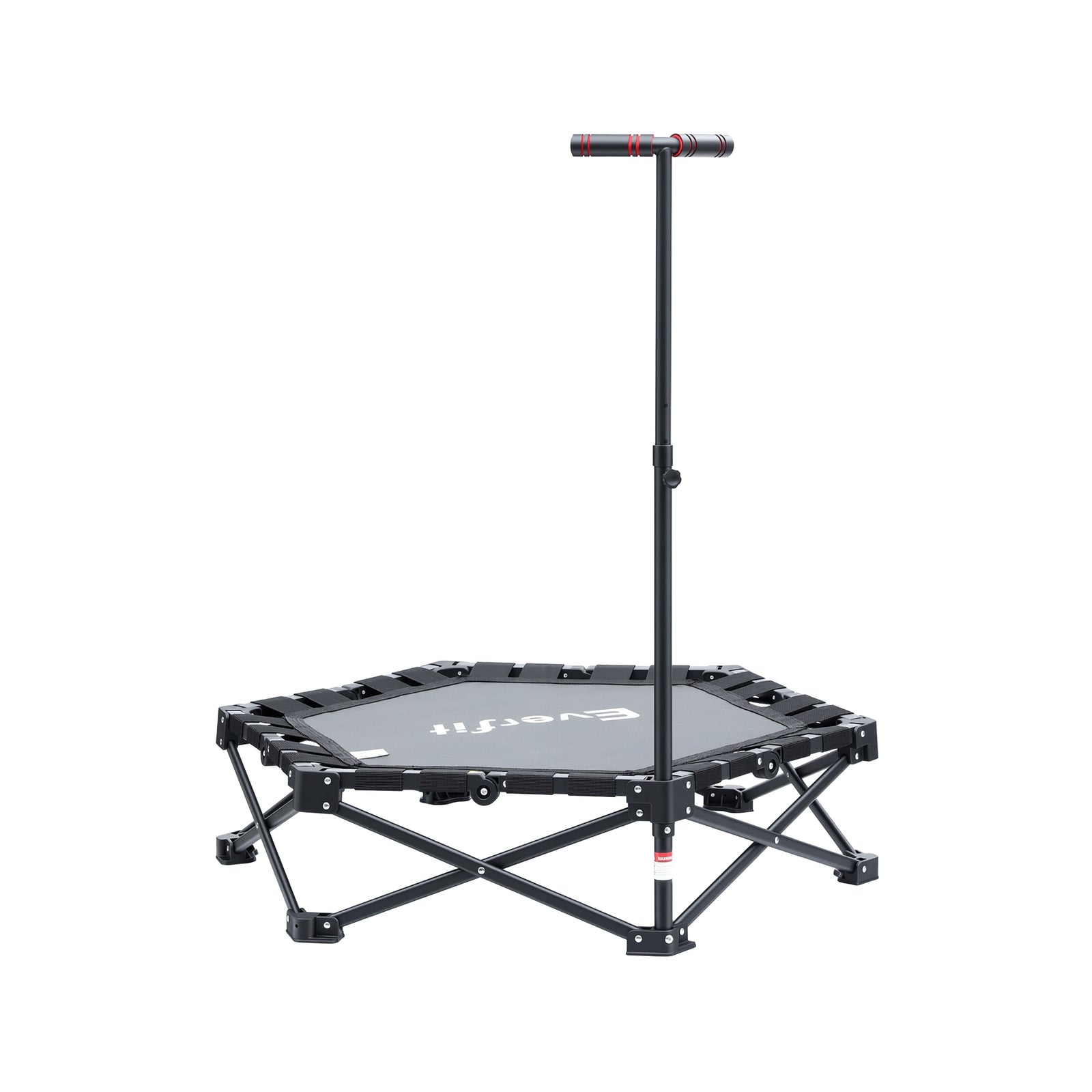 Fitness Foldable Trampoline Rebounder Adjustable Handle Indoor Exercise Black