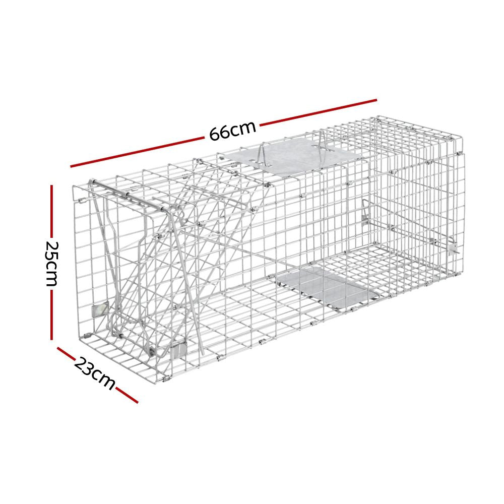 Large Humane Animal Trap Cage – Galvanised Wire, Spring Door, Collapsible