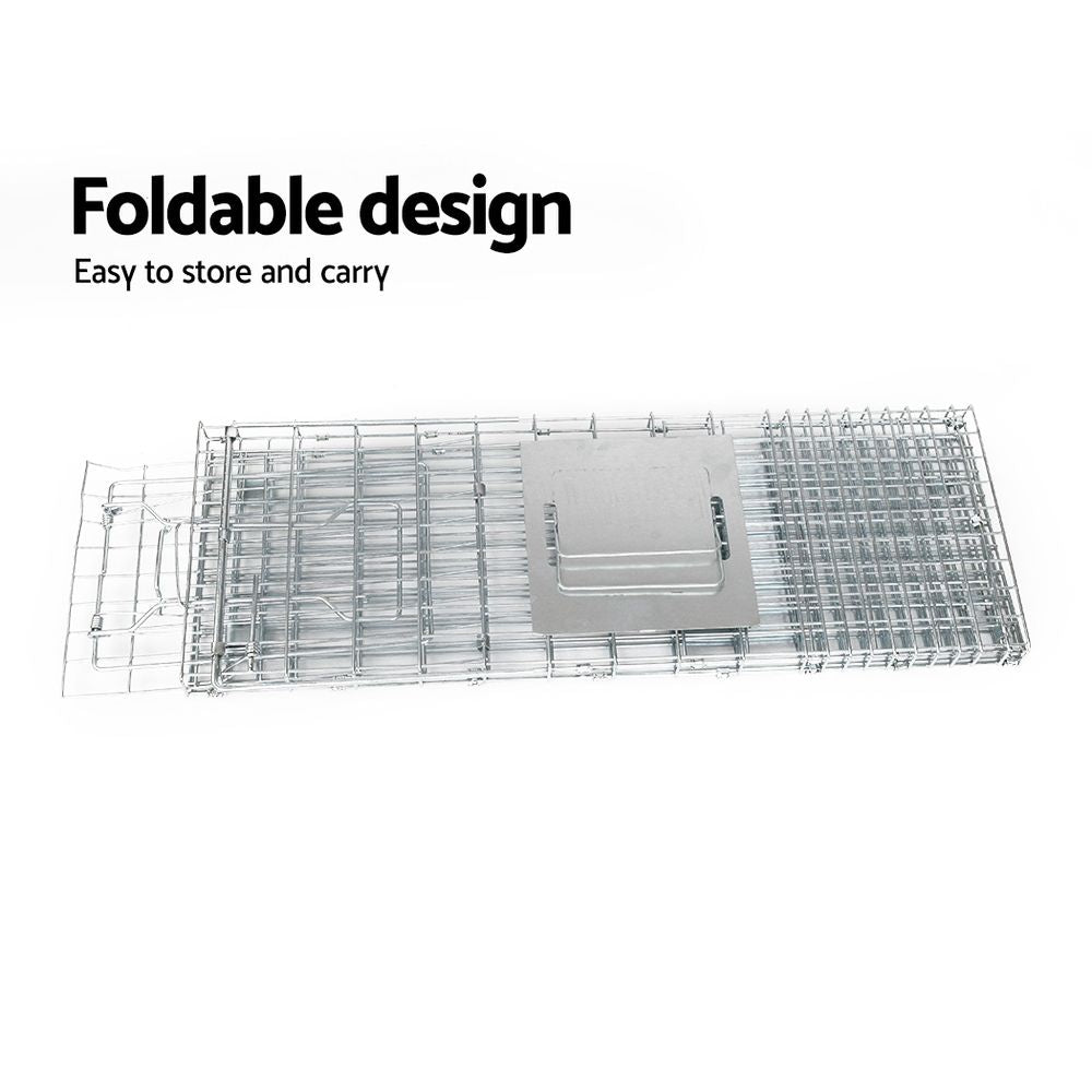 Large Humane Animal Trap Cage – Galvanised Wire, Spring Door, Collapsible