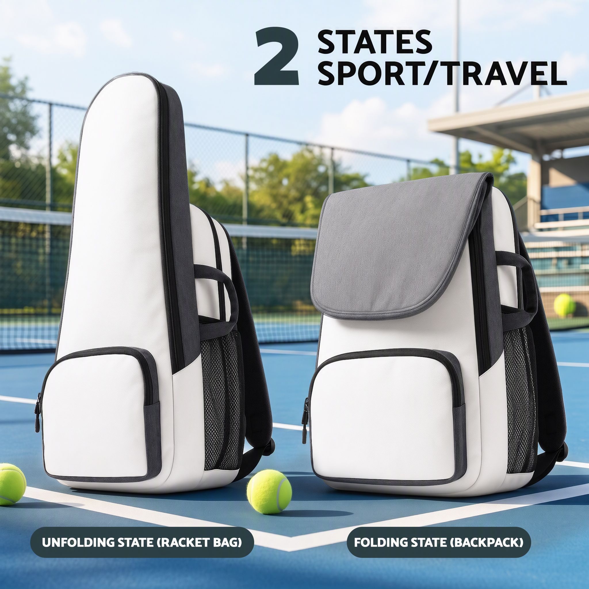 Everfit Tennis Racket Bag Foldable Backpack Racket Pocket Shoe Compartment