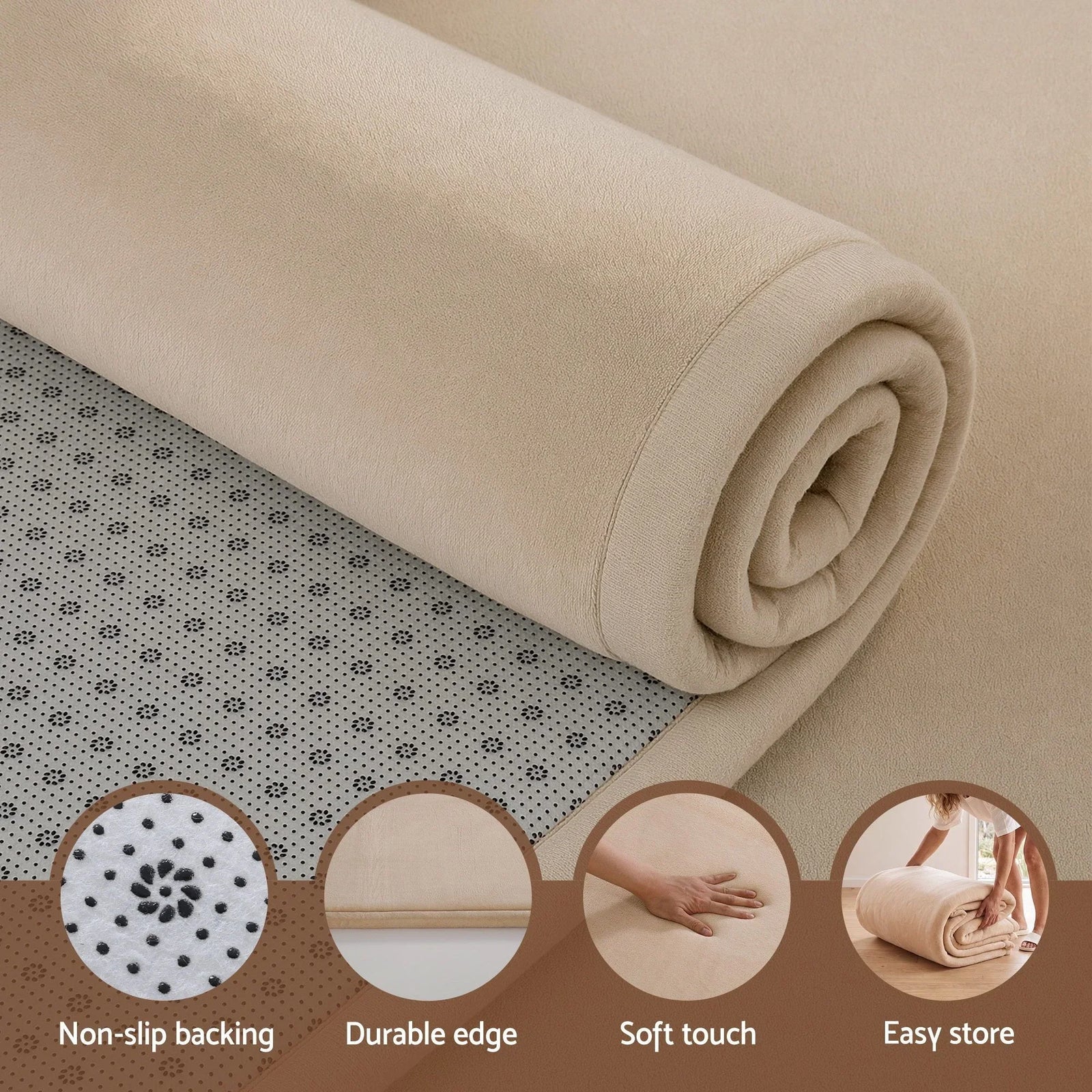 Tatami Mat Floor Mattress 3cm Thick Futon Mattresses Mellow Mat Rugs Living Room Beige