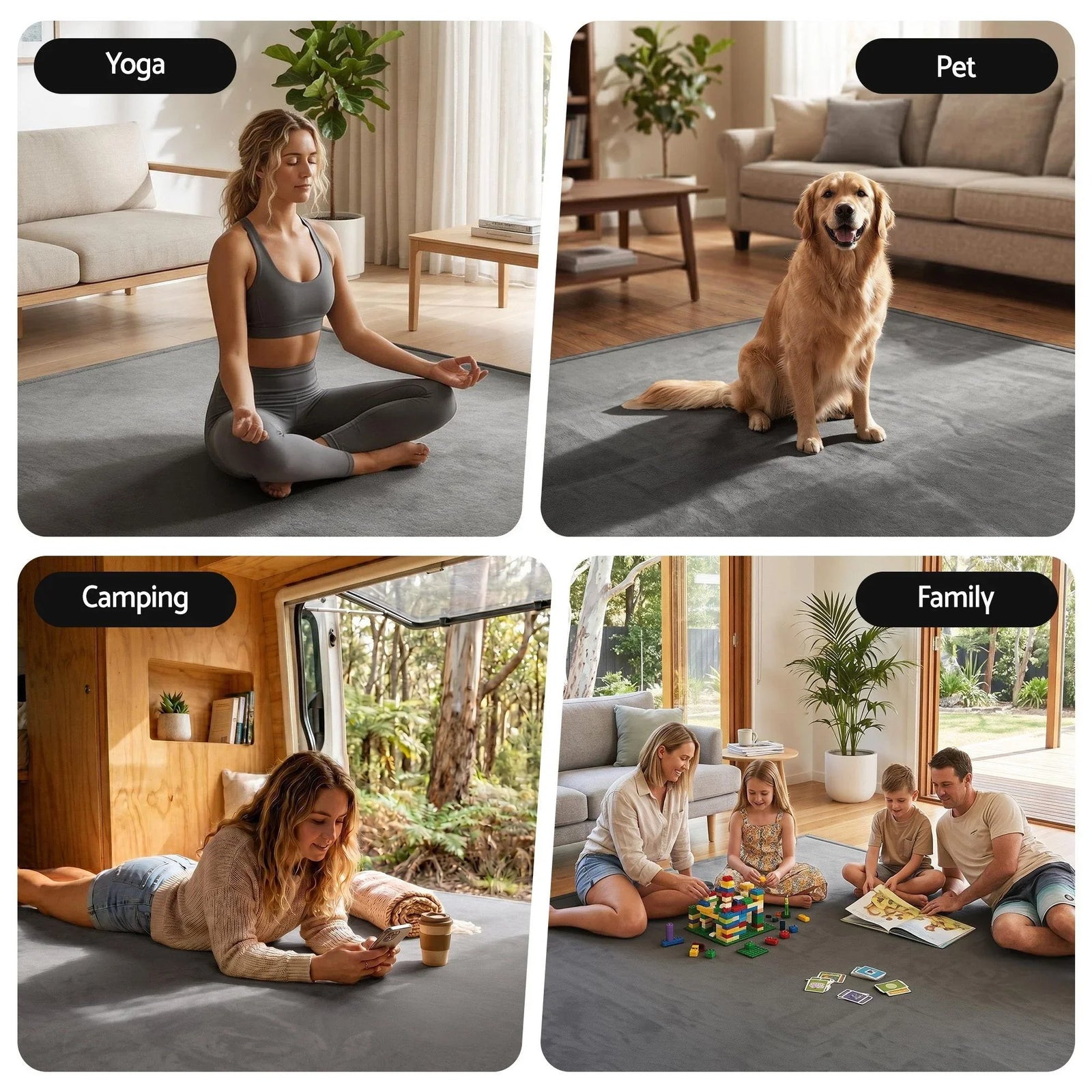 Artiss Tatami Mat Floor Mattress 3cm Thick Futon Mattresses Mellow Mat Rugs Living Room Grey