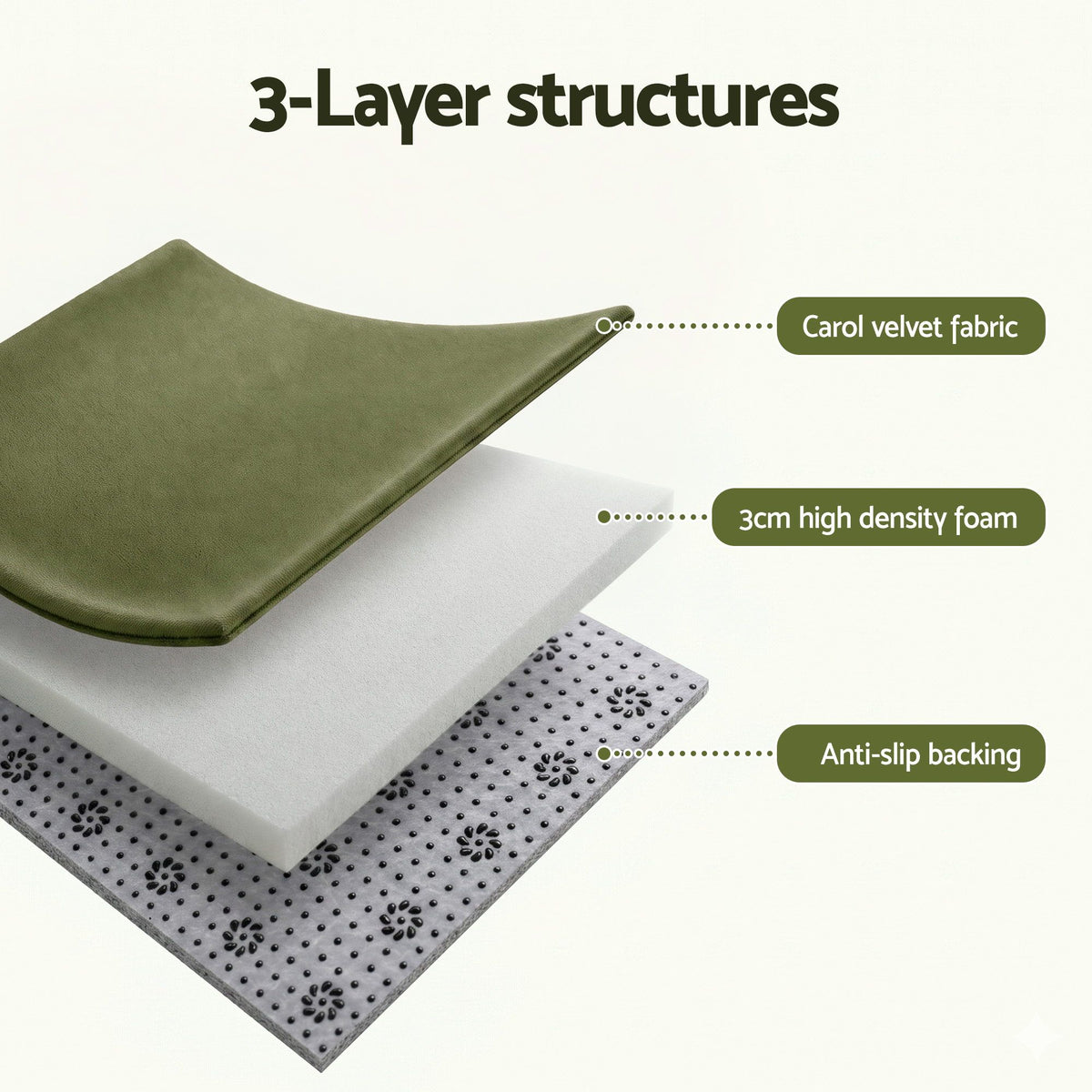 Artiss Tatami Floor Mattress 200x200cm 3cm Foam Futon Mat Coral Velvet Green