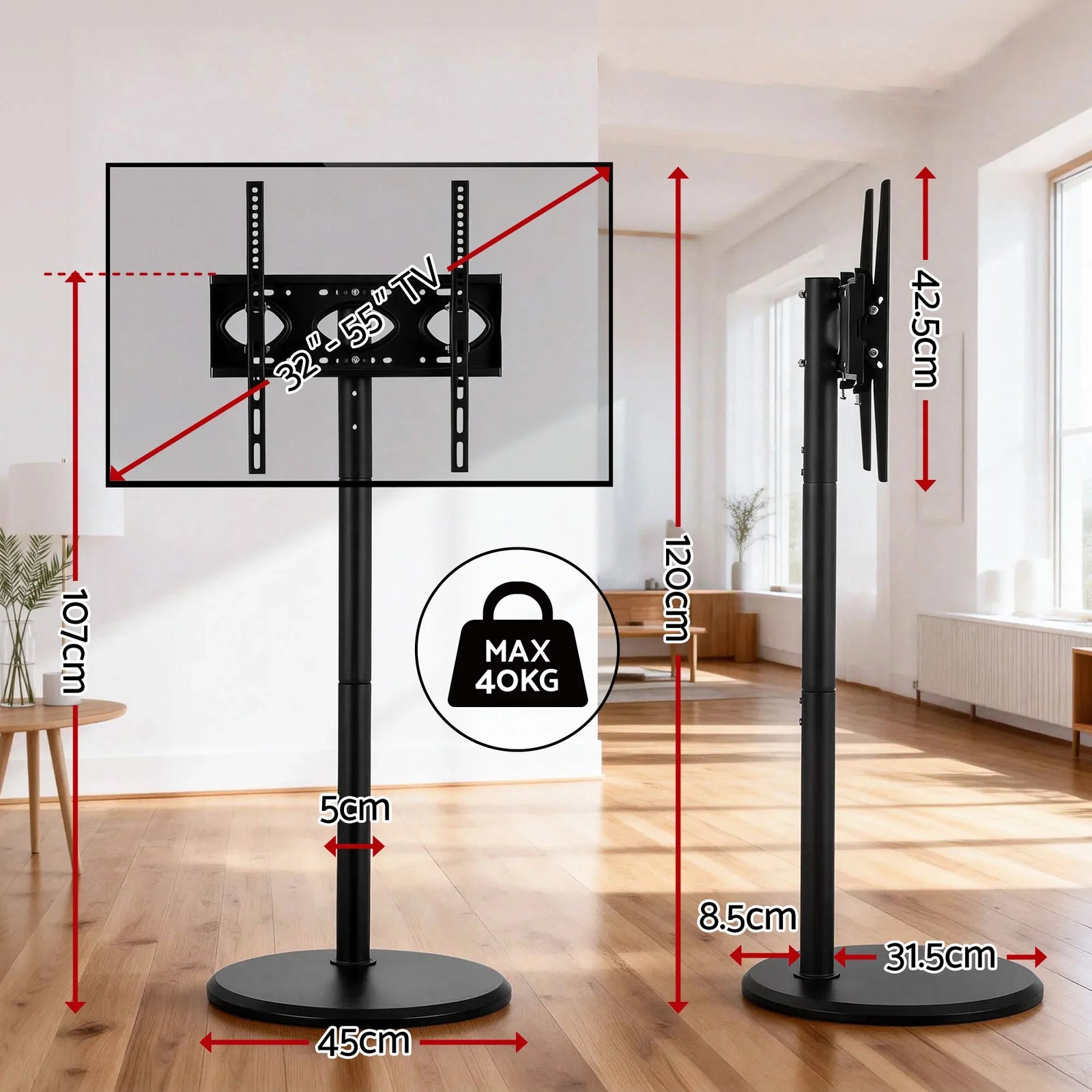 Mobile TV Stand 32–55