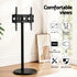 Mobile TV Stand 32–55" – Height & Tilt Adjustable Floor Mount with Wheels