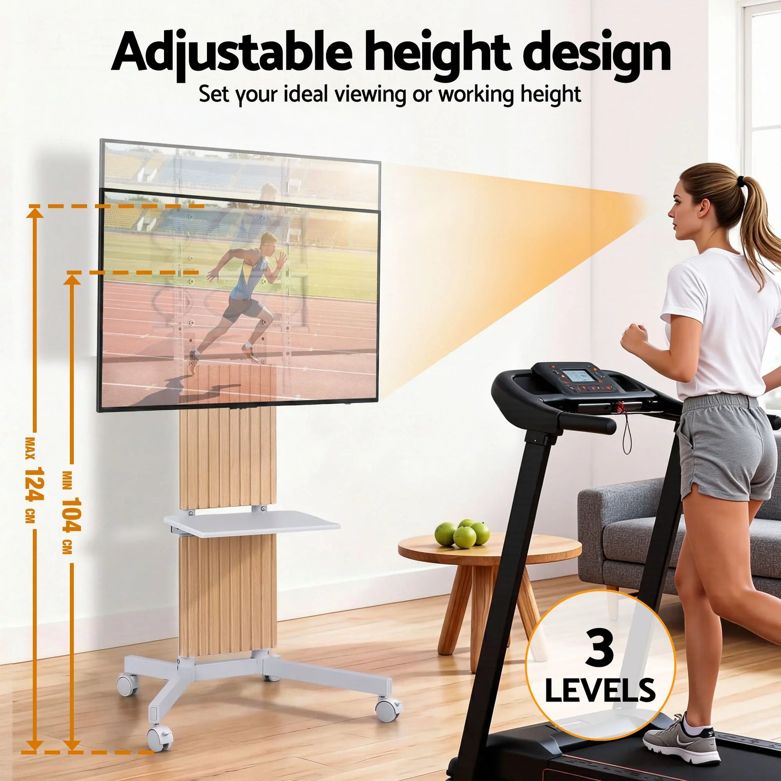 Mobile TV Floor Stand for 32-65