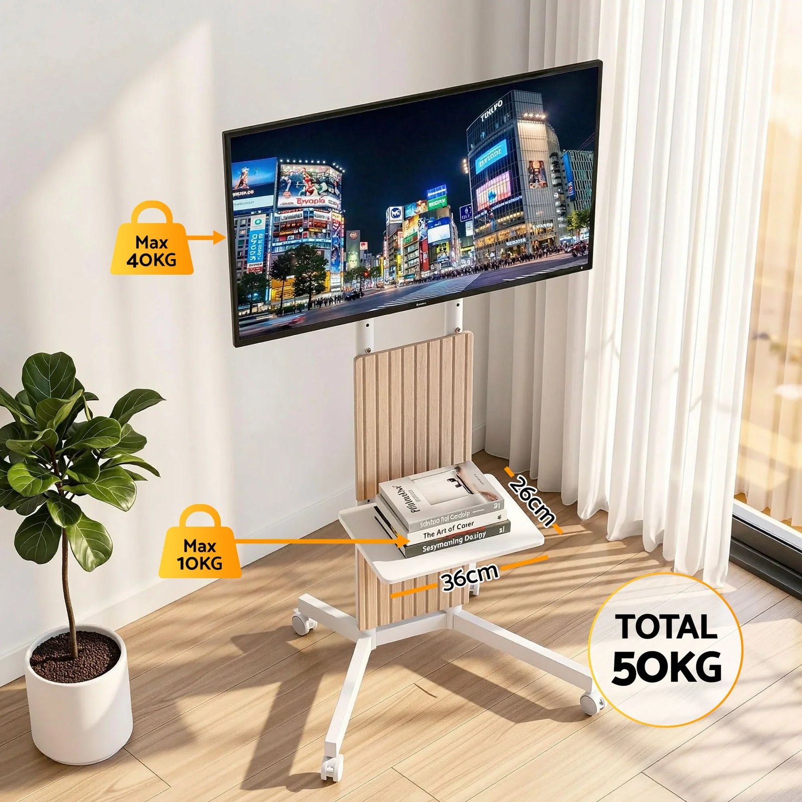 Mobile TV Floor Stand for 32-65