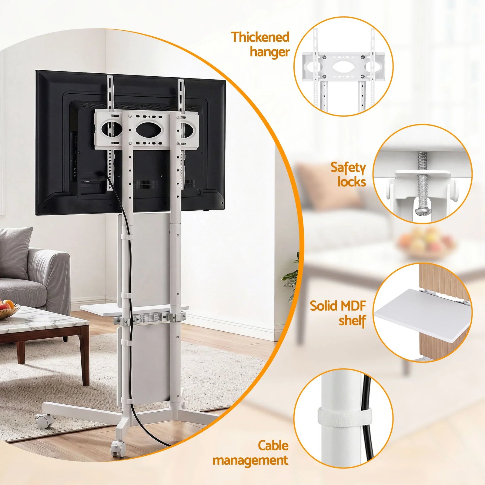 Mobile TV Floor Stand for 32-65