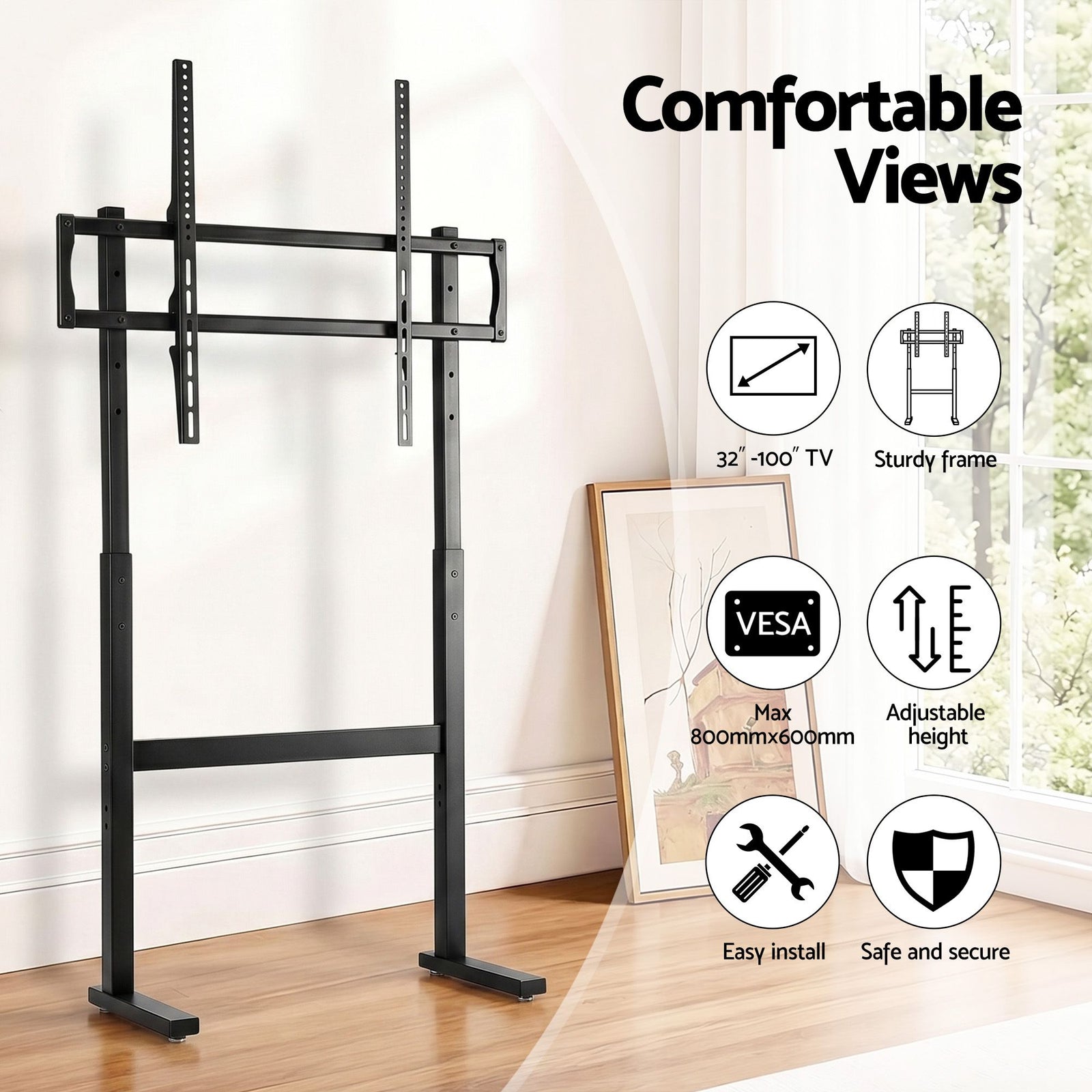 Artiss Universal Floor TV Stand for 32-100 Inch Screens Heavy Duty 40kg Capacity