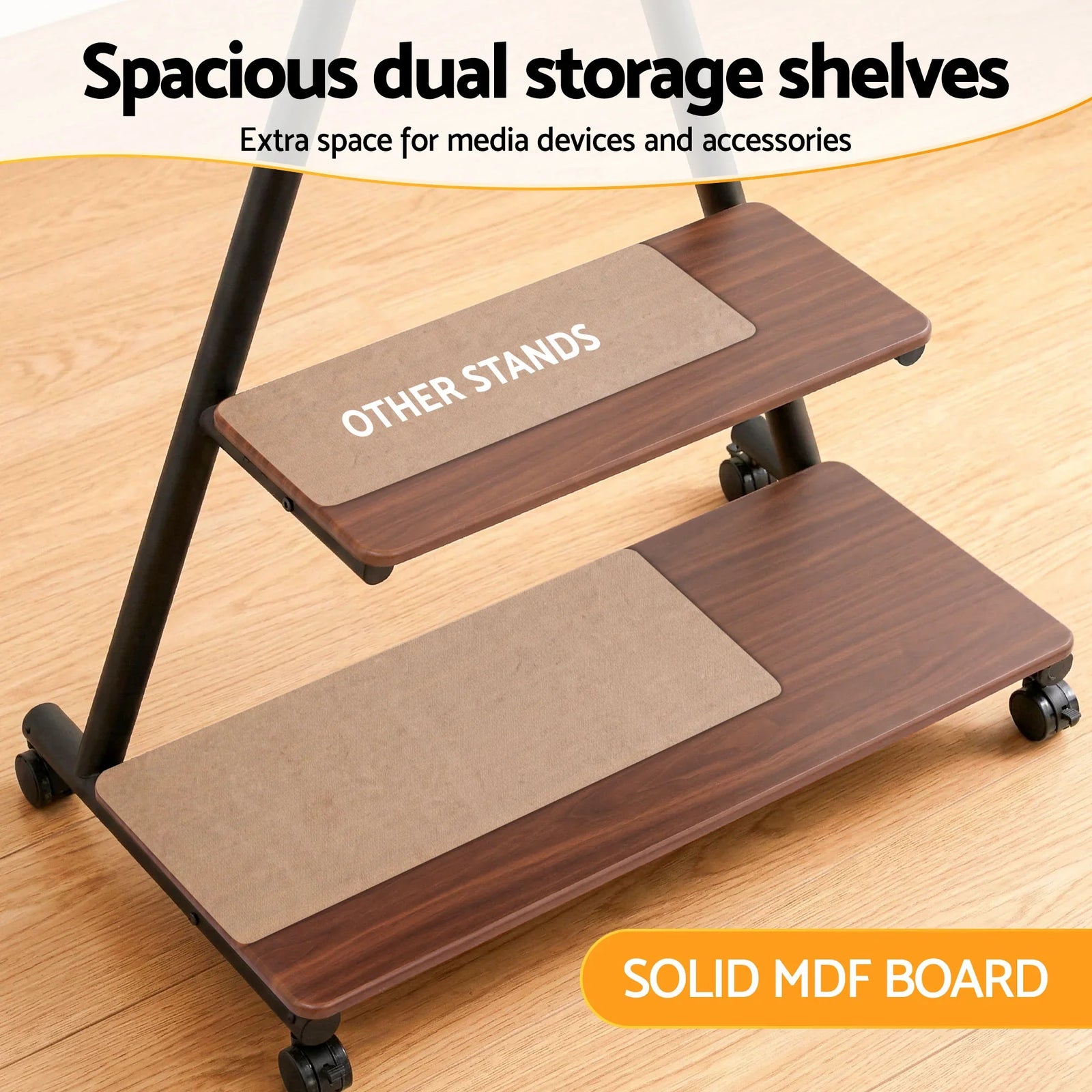 Mobile TV Stand Rolling Cart Wheels 32-75