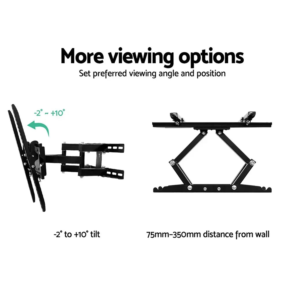 TV Wall Mount 23–55 Inch Full Motion Swivel Tilt Bracket 50kg Black