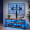 Corner TV Stand 32-70" w/ Mount LED Lights & Power Outlet Space Saving