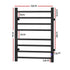 Devanti Heated Towel Rail 8 Square Bars with Timer Electric Heater Warmer Rack