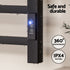 Devanti Heated Towel Rail 8 Square Bars with Timer Electric Heater Warmer Rack