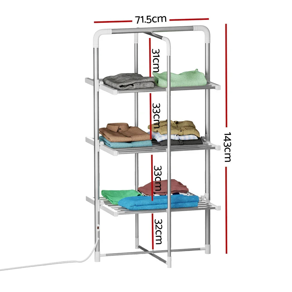 Electric Heated Clothes Drying Rack 30 Bar Foldable Towel Warmer