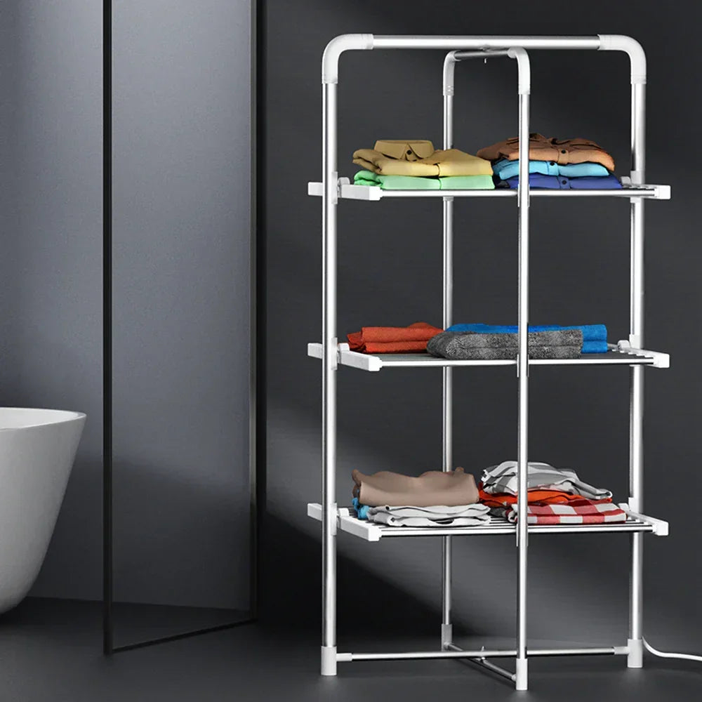 Electric Heated Clothes Drying Rack 30 Bar Foldable Towel Warmer