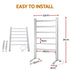 Heated Towel Rail – Freestanding 6‑Rod, 40–50°C, 2/4‑Hr Timer, 100W