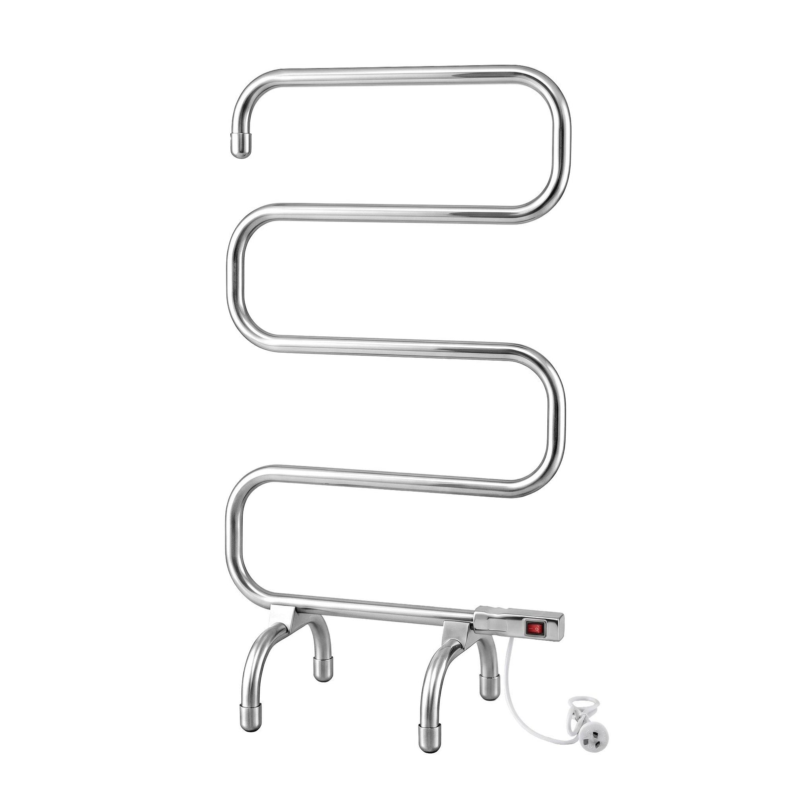 Heated Towel Rail – Freestanding 5‑Rung, 220W Stainless Steel, 40–50°C