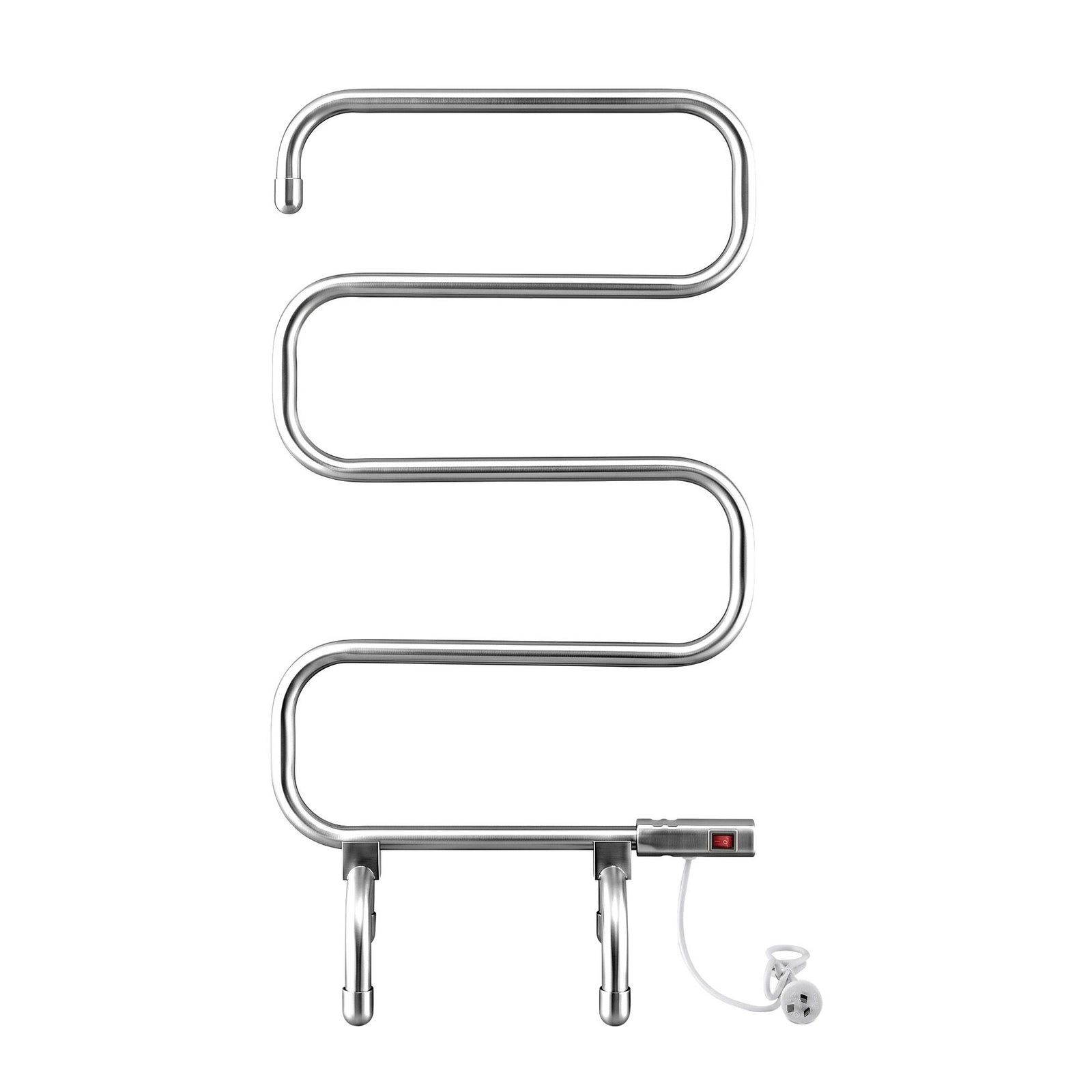 Heated Towel Rail – Freestanding 5‑Rung, 220W Stainless Steel, 40–50°C