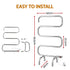 Heated Towel Rail – Freestanding 5‑Rung, 220W Stainless Steel, 40–50°C