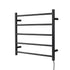 Heated Towel Rail – Wall Mounted 5‑Rail, Black Steel, 40–50°C, 80W