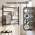 Heated Towel Rail – Wall Mounted 5‑Rail, Black Steel, 40–50°C, 80W