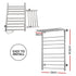 Heated Towel Rail – Wall Mounted 14‑Bar, Stainless Steel, 40–50°C, 130W