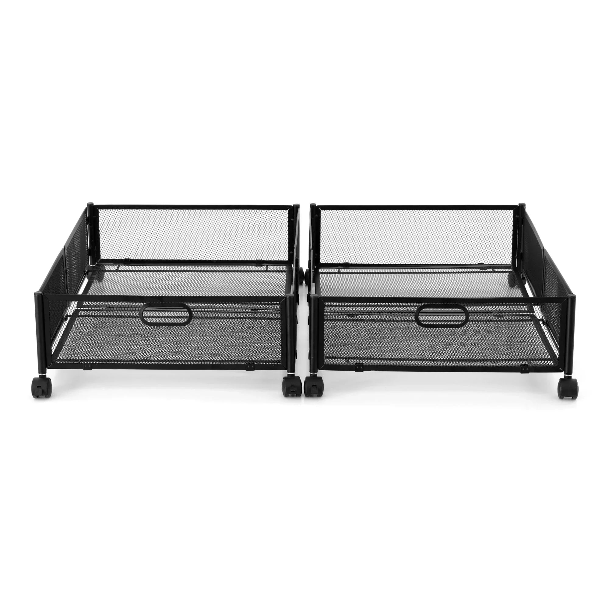 2X Under Bed Storage Containers Metal Boxes Quilt Organiser with Wheels