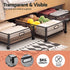 4X Under Bed Storage Containers Metal Boxes Quilt Organiser with Wheels