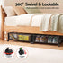 4X Under Bed Storage Containers Metal Boxes Quilt Organiser with Wheels