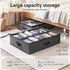 Artiss Under Bed Shoe Storage Containers X2 Box Organiser 12 Pairs Fabric Grey