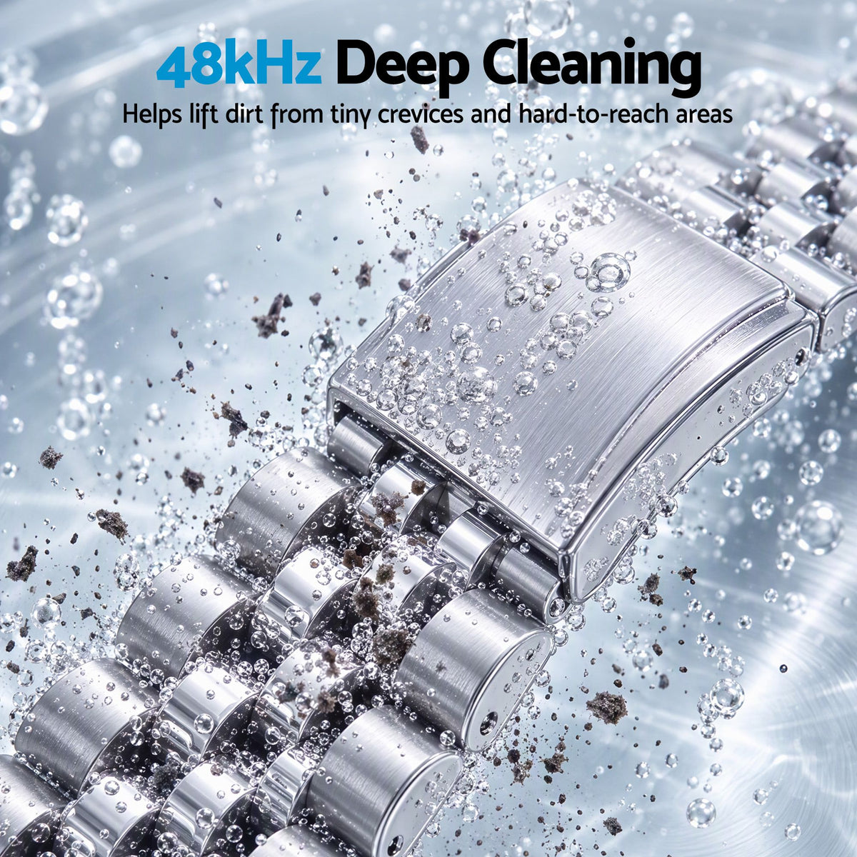 Devanti Ultrasonic Cleaner 700mL 48kHz Jewellery Cleaning Machine with Stainless Steel Tank White