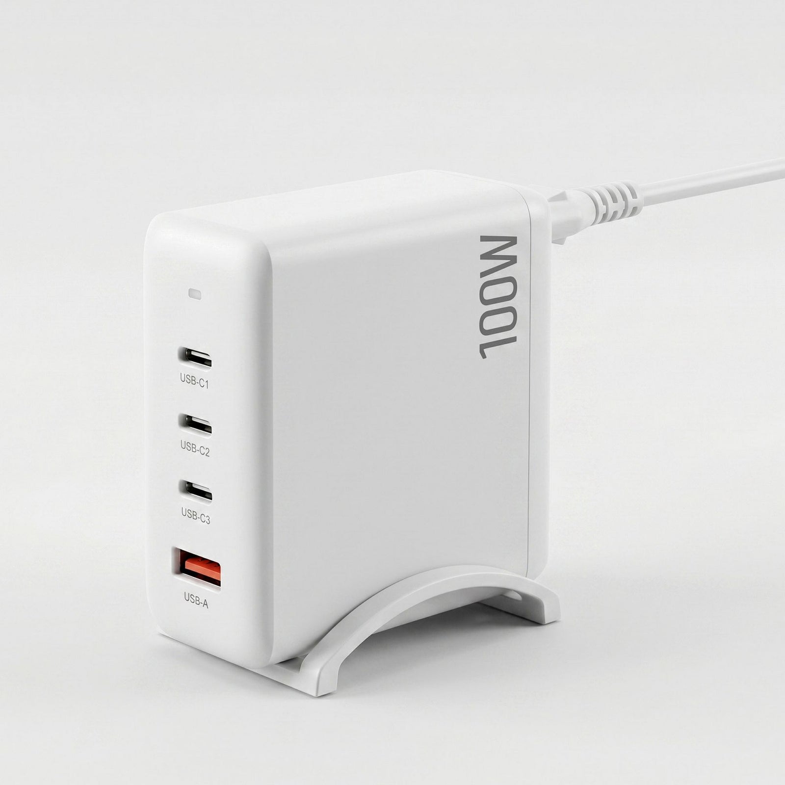 USB C Charger 100W Fast Charger 4 Port GaN Desktop Station White