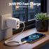 USB C Charger 30W Fast Charger 3 Port PD Charging Block White