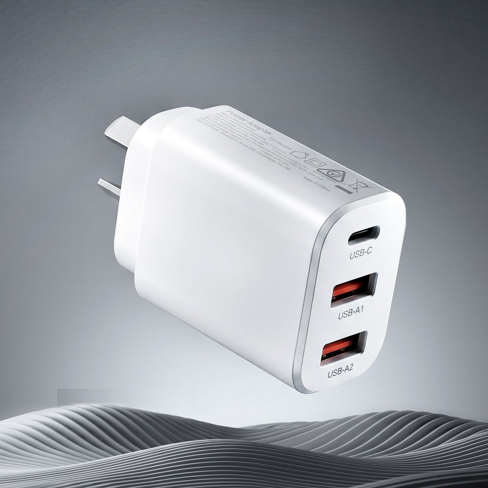 USB C Charger 30W Fast Charger 3 Port PD Charging Block White