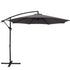 3M Cantilever Outdoor Umbrella Side Post Patio Parasol UV50+ Charcoal