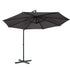 3M Cantilever Outdoor Umbrella Side Post Patio Parasol UV50+ Charcoal