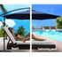 3M Cantilever Outdoor Umbrella Side Post Patio Parasol UV50+ Navy Steel Frame