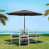 Instahut 2.7m Outdoor Patio Umbrella with Base Tilt Crank UPF50+ Shade Black